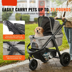 Lightweight Pet Stroller with Brakes