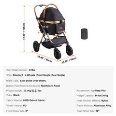 Lightweight Pet Stroller with Brakes