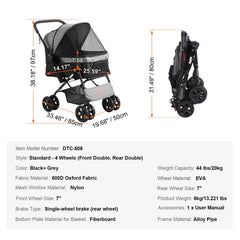 Lightweight Pet Stroller with Brakes